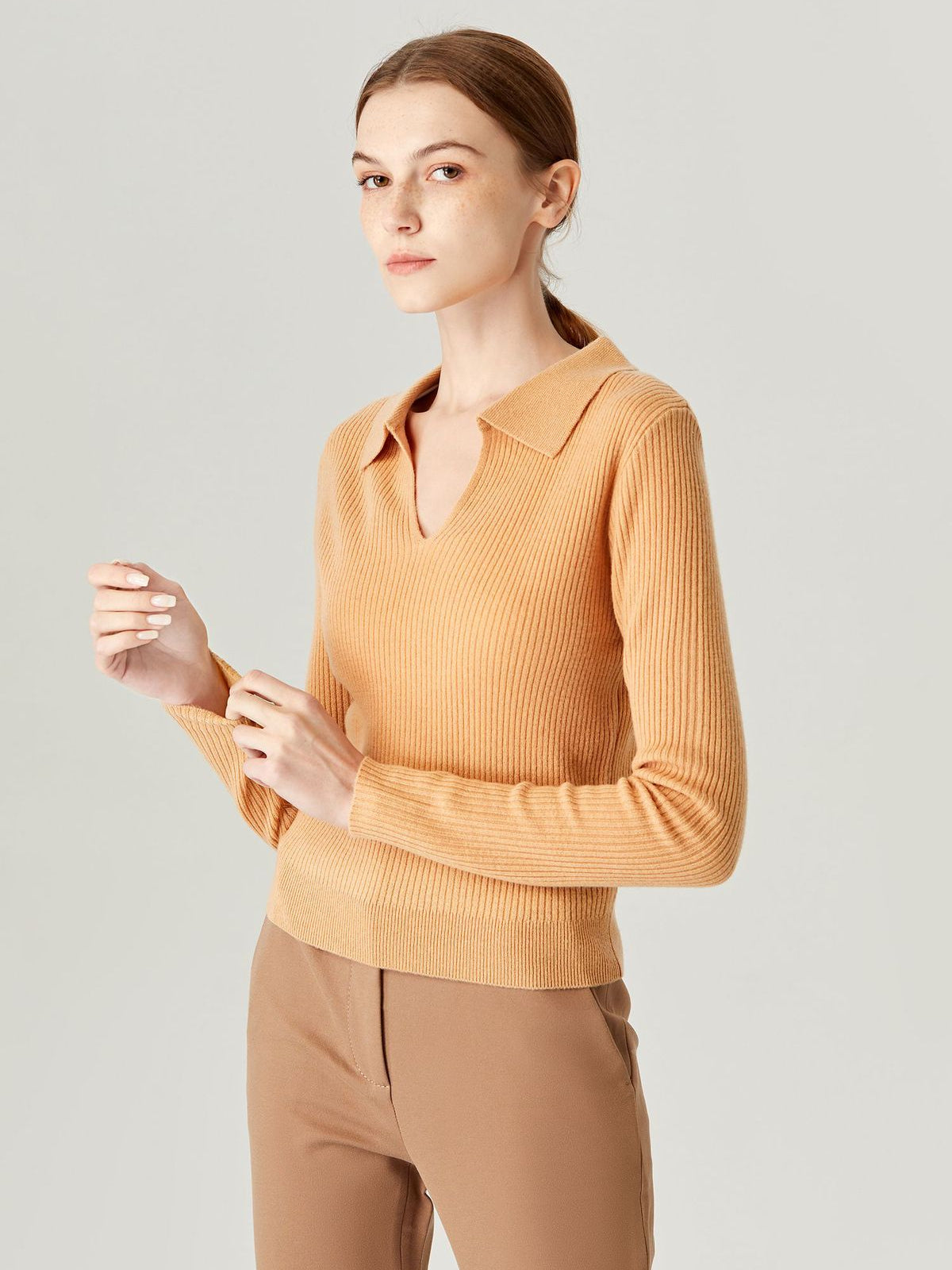 Favorite Festivities Bright Orange Ribbed Knit Cuff Sleeve Sweater