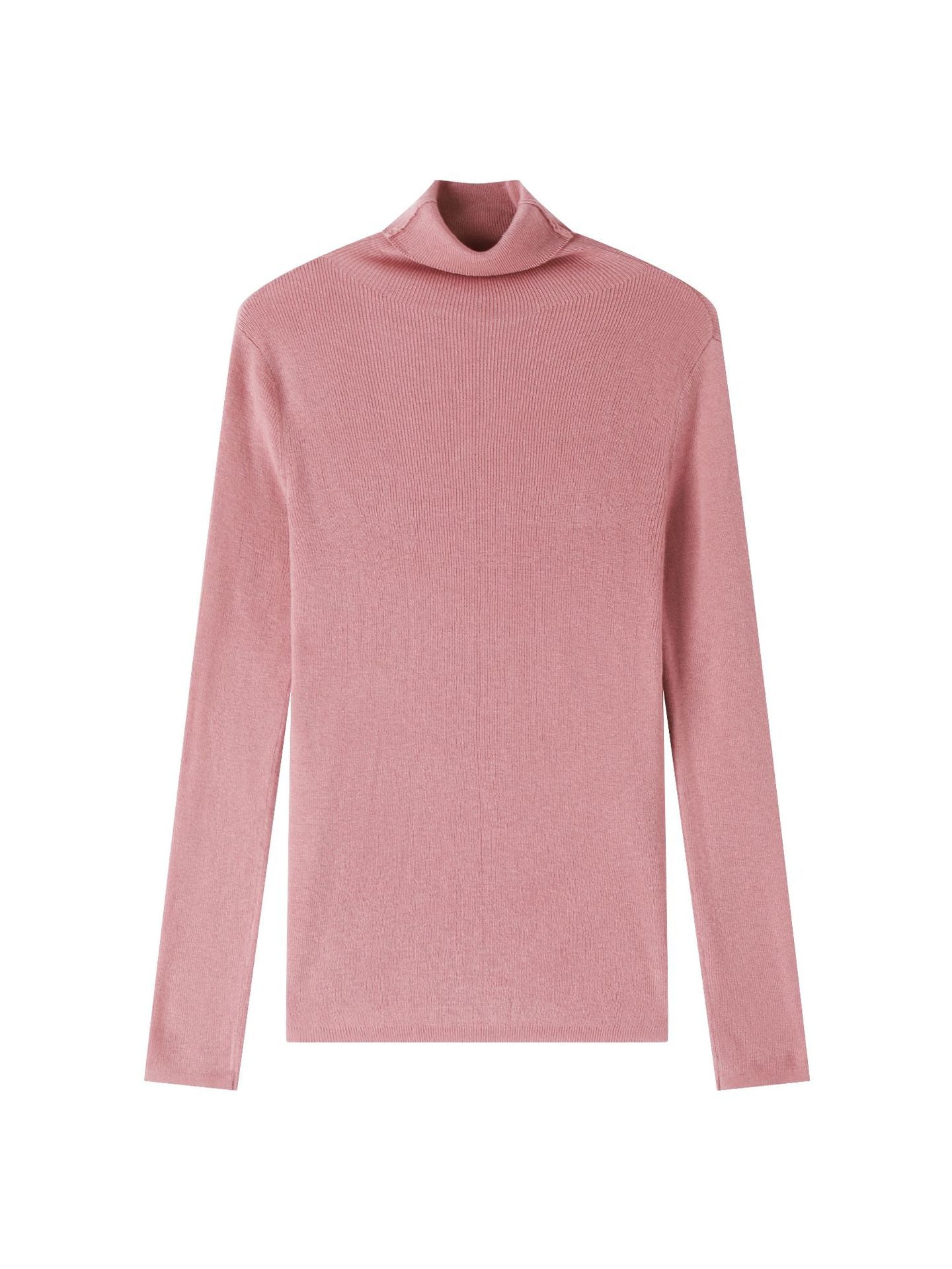 Long Sleeve High-Neck Wool Pullovers