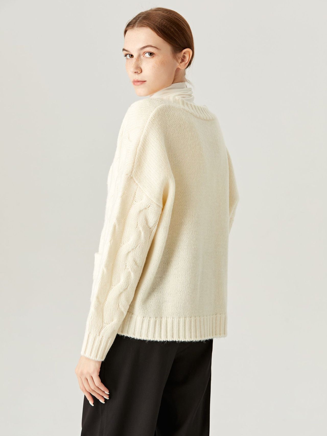 Call Me Cozy Cable Knit Turtleneck Cardigans